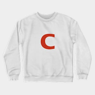 Letter c in Red Text Minimal Typography Crewneck Sweatshirt